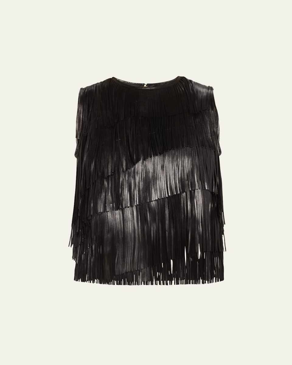 Leonie Leather Fringe Top